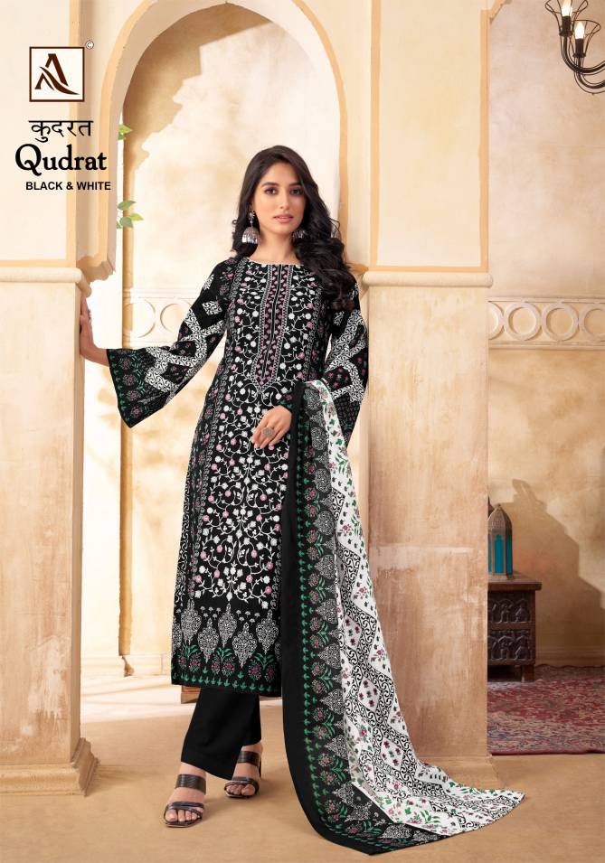 Qudrat Black And White By Alok Suit Pakistani Printed Cotton Dress Material Wholesale Price In Surat